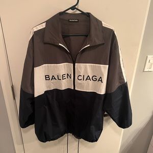 Balenciaga navy grey white track jacket size XL